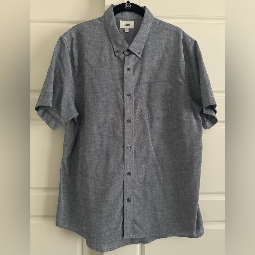 Wills Short Sleeve Chambray Button Down Shirt
